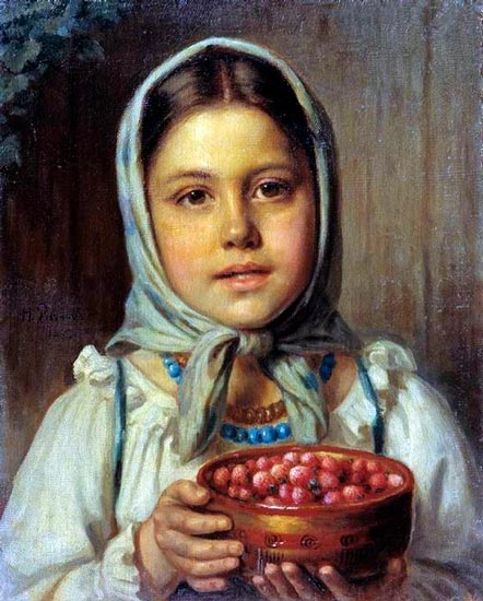 картинка Сочинение по картине Рачкова Девочка с ягодами 6 класс Рачков - Девочка с ягодами